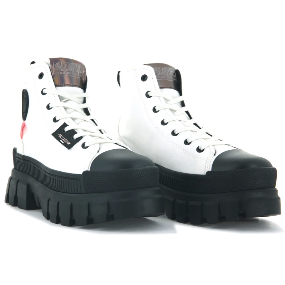 New Black & White Palladium Boots - 9